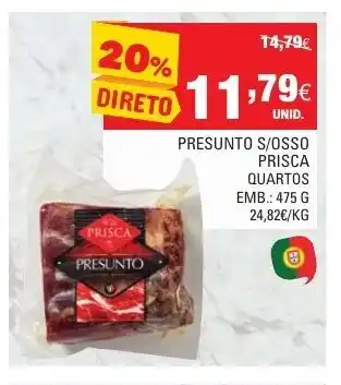 Continente Presunto S/ Osso Frisca Quartos 475g promoção