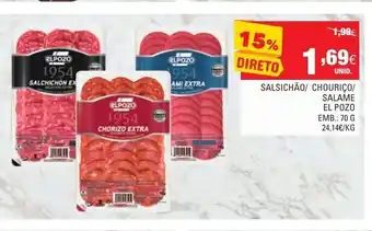Continente Salsichão/ Chouriço/ Salame 70g promoção