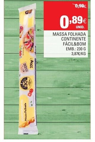 Continente Massa Folhada Continente 230g promoção