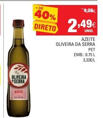 Continente Azeite Oliveira da Serra 0,75L promoção