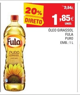 Continente Óleo Girassol Fula Puro 1L promoção