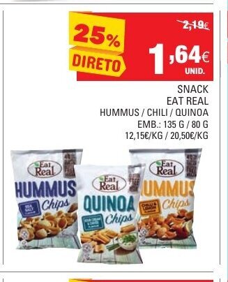Continente Snack Eat Real 135g/ 80g promoção