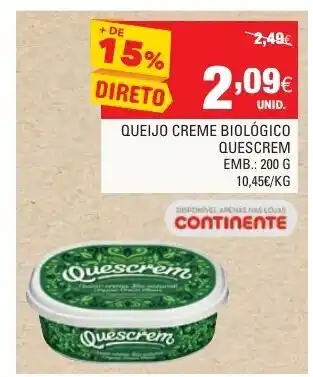 Continente Queijo Creme Biológico Quescrem 200g promoção