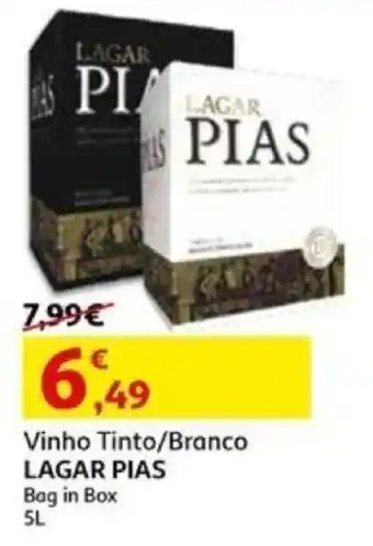 Auchan Vinho Tinto/Branco LAGAR PIAS Bag in Box 5L promoção