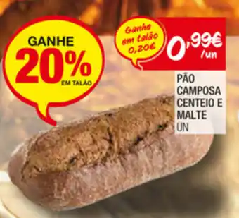 Spar Pão Camposa Centeio e Malte promoção