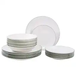 Continente Serviço Mesa 18 Peças Branco com Rim Verde promoção