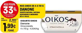 Intermarché IOGURTE OIKOS Danone Stracciatella 4x110g promoção