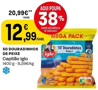 Intermarché 50 DOURADINHOS DE PEIXE Capitão Iglo 1400 g promoção