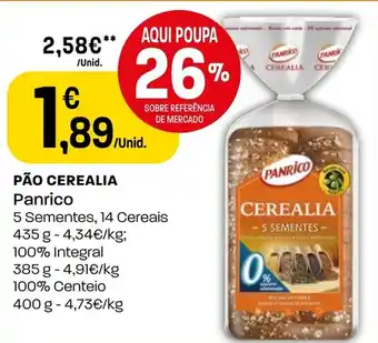Intermarché PÃO CEREALIA Panrico promoção