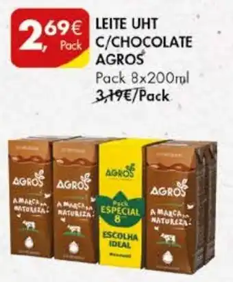 LEITE UHT C/CHOCOLATE AGROS Pack 8x200ml