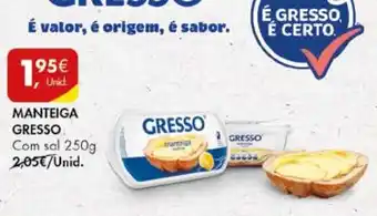 Pingo Doce MANTEIGA GRESSO Com sal 250g promoção