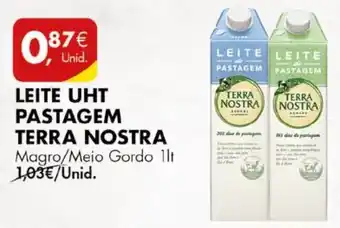 Pingo Doce LEITE UHT PASTAGEM TERRA NOSTRA Magro/Meio Gordo 1lt promoção