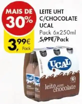 Pingo Doce LEITE UHT C/CHOCOLATE UCAL Pack 6x250ml promoção