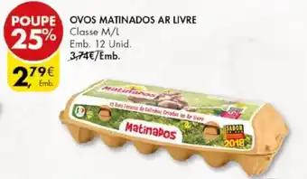 OVOS MATINADOS AR LIVRE Classe M/L Emb 12 unid