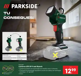 Lidl Parkside Lanterna LED 20 V sem Bateria promoção