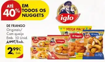 Pingo Doce EM Todos os Nuggets DE FRANGO Originais/ Com queijo Emb. 10 Unid. promoção