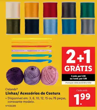 Lidl Crelando Linhas/ Acessórios de Costura promoção