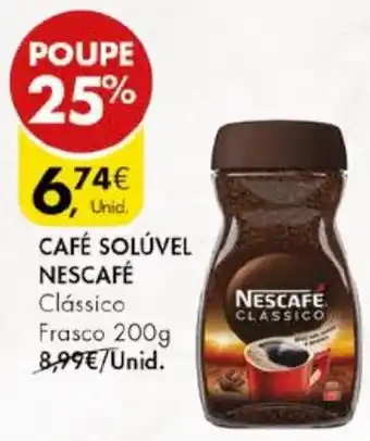 Pingo Doce CAFÉ SOLÚVEL NESCAFÉ Clássico Frasco 200g promoção