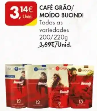 Pingo Doce CAFÉ GRÃO/ MOIDO BUONDI 200/220g promoção