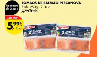 Pingo Doce LOMBOS DE SALMÃO PESCANOVA Emb. 250g - 2 Unid. promoção