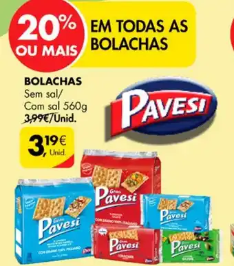 Pingo Doce BOLACHAS Sem sal/ Com sal 560g promoção
