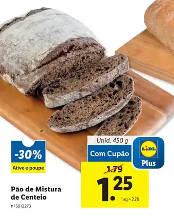 Lidl Pão de Mistura de Centeio Unid. 450 g promoção
