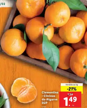 Lidl Clementina Citrinos do Algarve IGP Vendido ao kg promoção