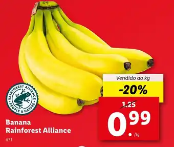 Lidl Banana Rainforest Alliance Vendido ao kg promoção