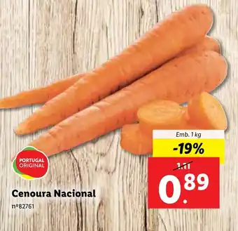 Lidl Cenoura Nacional Emb. 1 kg promoção