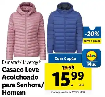 Lidl Esmara/ Livergy Casaco Leve Acolchoado para Senhora/ Homem promoção