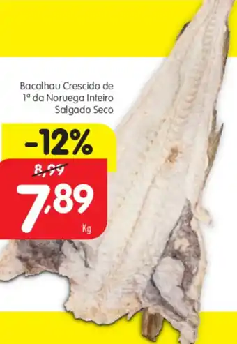 Minipreço Bacalhau Crescido 1° da Noruega Inteiro Salgado Seco promoção