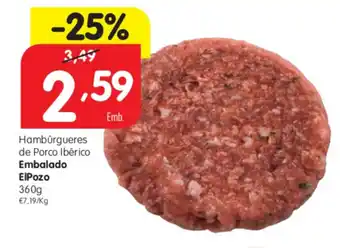 Minipreço Hambúrgueres de Porco Ibérico Embalado El Pozo 360g promoção