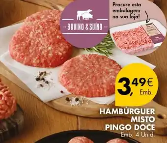 Pingo Doce HAMBÚRGUER MISTO PINGO DOCE Emb. 4 Unid. promoção