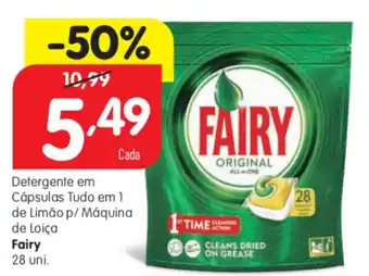 Minipreço Detergente em Cápsulas Tudo em 1 de Limão P/Máquina de Loiça Fairy 28 uni. promoção