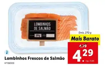 Lidl Lombinhos Frescos de Salmão 270g promoção