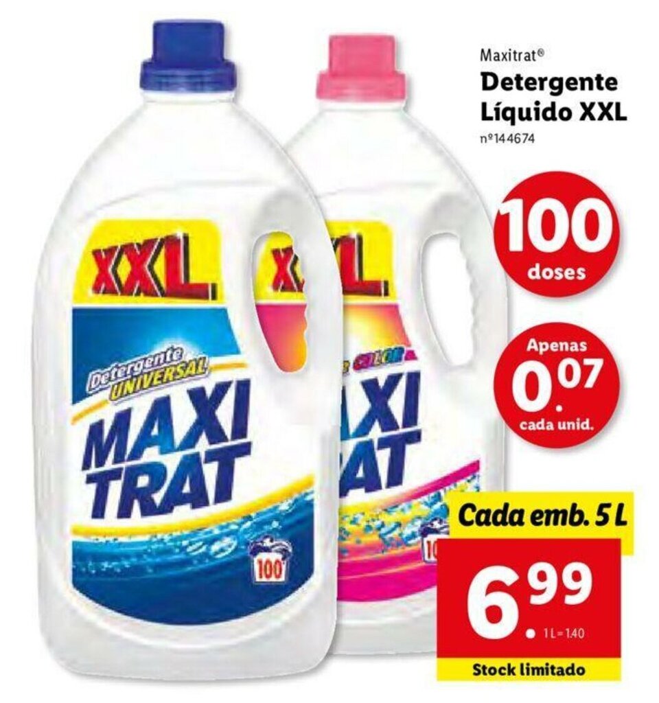 Promoção Maxitrat Detergente Líquido XXL 5L em Lidl