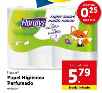 Lidl Floralys Papel Higiénico Perfumado 24 rolos promoção