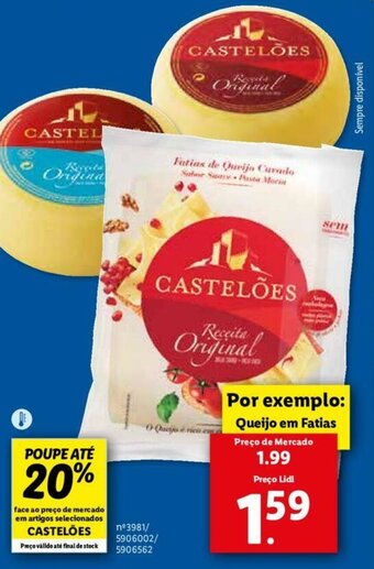 Lidl Castelões Queijo em Fatias promoção