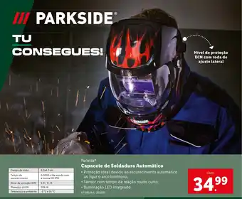 Lidl Parkside Capacete de Soldadura Automático promoção