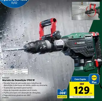 Lidl Parkside Martelo de Demolição 1700 W promoção