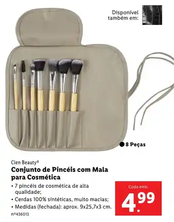 Lidl Cien Beauty Conjunto de Pincéis com Mala para Cosmética promoção
