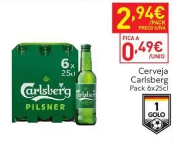 Recheio Cerveja Carlsberg Pack 6x25cl promoção