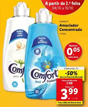 Lidl Comfort Amaciador Concentrado 2L promoção