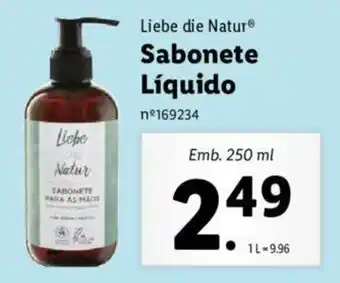 Lidl Liebe die Natur Sabonete Líquido 250ml promoção