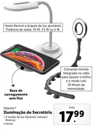 Lidl Digipower Iluminação de Secretária promoção