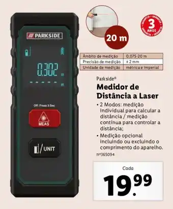 Lidl Parkside Medidor de Distãncia a Laser promoção