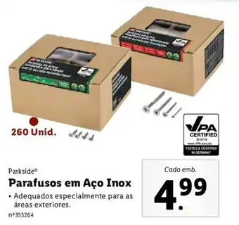 Lidl Parkside Parafusos em Aço Inox promoção