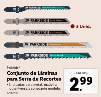 Lidl Parkside Conjunto de Lâminas para Serra de Recortes promoção