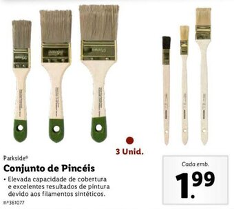 Lidl Parkside Conjunto de Pincéis 3 unid. promoção