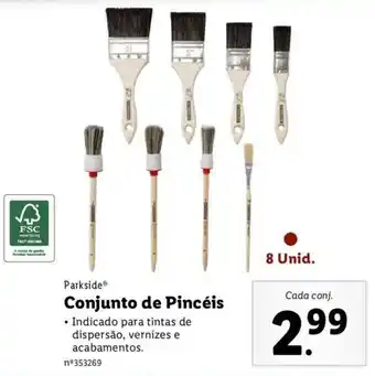 Lidl Parkside Conjunto de Pincéis 8 unid. promoção